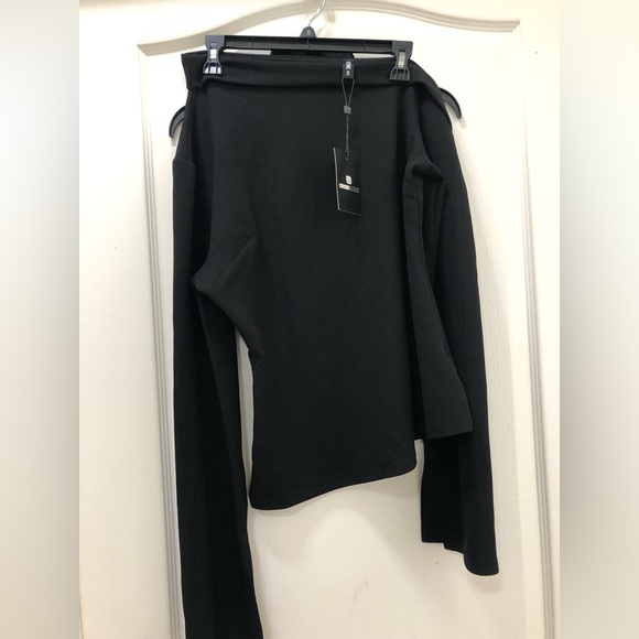 Elasticity Elegant Asymmetrical Tight Long Sleeve shirt - Picture 6 of 7